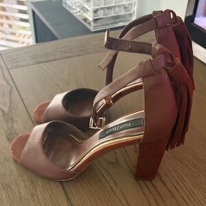 White House Black Market Brown Heeled Sandals